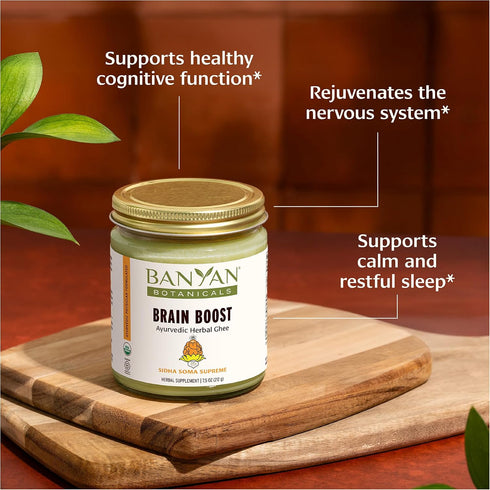 7.5 oz. Banyan Botanicals Brain Boost - Organic Herbal Ghee to Support Brain Health* Ayurvedic Nerve Support Supplement