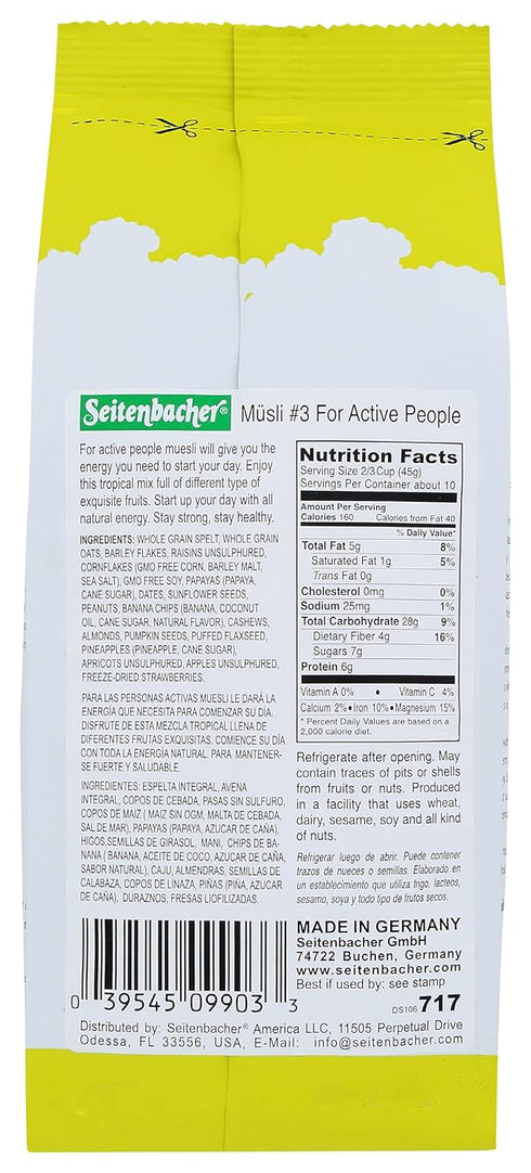 Seitenbacher No3 16 , Muesli For Active People, Ounce