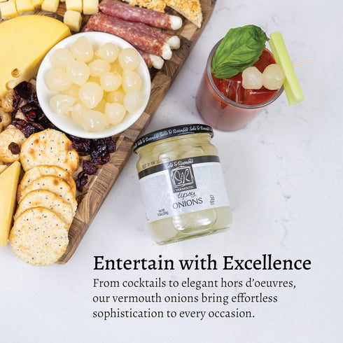 10.9 oz (Pack 1), Sable & Rosenfeld Vermouth Tipsy Onions, of Gourmet Pickled Silverskin Cocktail Onions in Jar