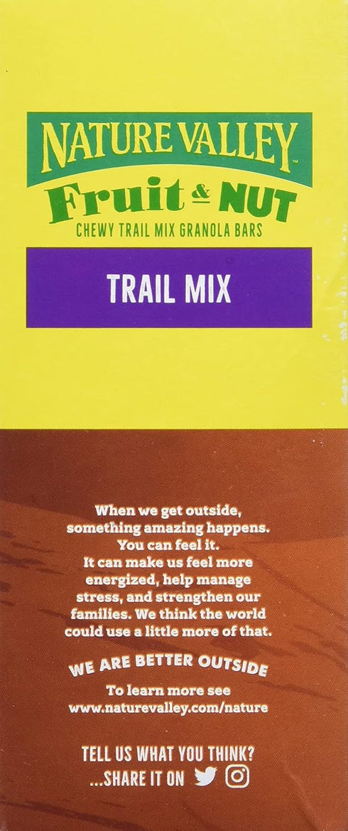 15 Nature Valley Granola Bars, Fruit & Nut, Chewy Trail Mix Granola Bars, Ounce