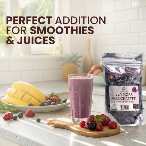 Purple Sea Moss – 4oz, 100% Wildcrafted from Saint Lucia Raw and Dried Vegan Superfood with 90+ Minerals, Non-GMO
