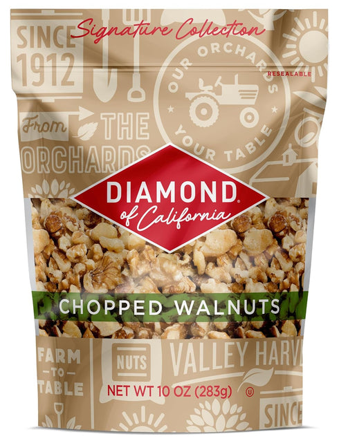 Diamond of California Signature Collection Chopped Walnuts, Raw Walnuts for Wholesome Snacking