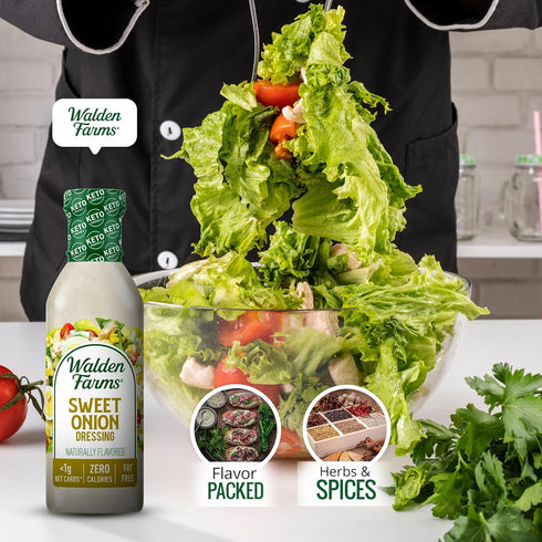 2-Pack, 12 oz Walden Farms Sweet Onion Dressing - Low Carb, Calorie-Free, Gluten-Free, Keto-Friendly, Sugar-Free