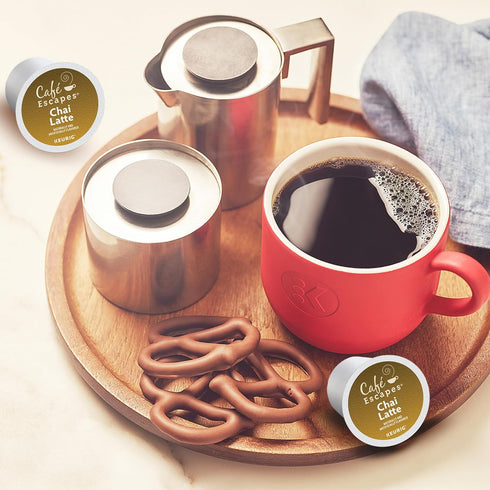 72 Count (3 24 Cafe Escapes, Chai Latte Tea Beverage, Single-Serve Keurig K-Cup Pods, Boxes of Pods)
