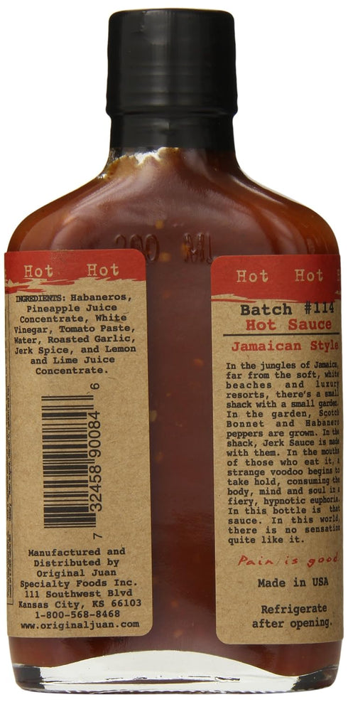 Jamaican Style Hot Sauce - 7oz Bottle, All Natural Ingredients, Non-GMO, Gluten-Free, Sugar-Free, Keto