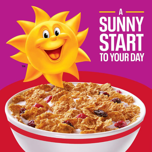 13.6oz (1 Kellogg's Raisin Bran with Cranberries Breakfast Cereal, Fiber Cereal, Family Breakfast, Box Box)