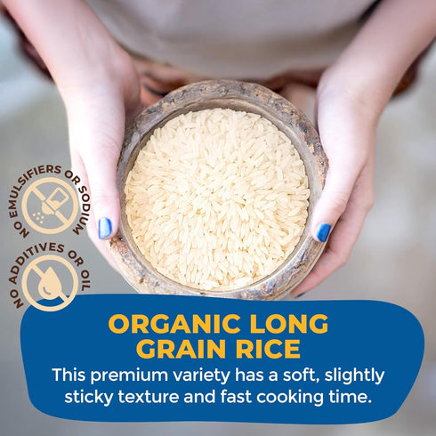 30 Oz (Pack 3) Lotus Foods Organic White Jasmine Rice - Jasmine Rice, Gluten Free White Rice, Organic Rice, Long Grain