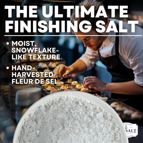 4 oz Garnishing Hand Harvested Sea Salt Grains, Baja Fleur de Sel Grain Salt, for Baking and Cooking and Fishing, Bag