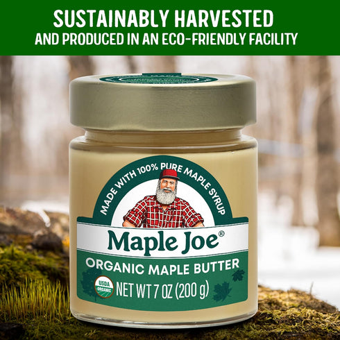 Maple Joe 100% 7oz 200g. (1 pack) Organic Maple Butter Spread Made with Natural Organic Grade A Syrup. Pure Cream