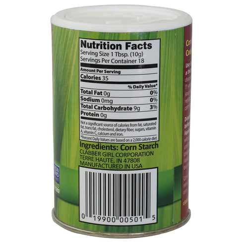 6.5 (Pack 12) Clabber Girl Non-GMO Gluten-Free Corn Starch, Ounce