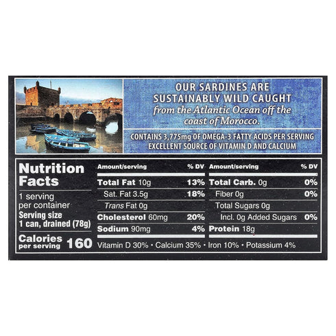4.25 oz (120 Crown Prince Natural Wild Caught Sardines, In Water, g)