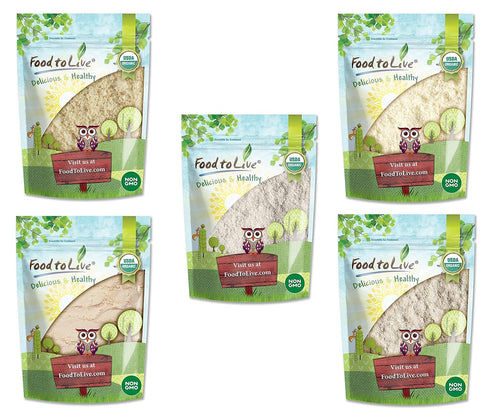 Set Food to Live New York Pastry Chef Gift Box - Variety of Organic Flours Including Cashew, Blanched Almond, Brown