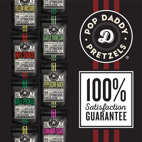 7.5oz 3 Pack, Pop Daddy Flavored Pretzels Sticks, Healthy Gourmet Pretzels Snacks, Individual Bags, Dill Pickle