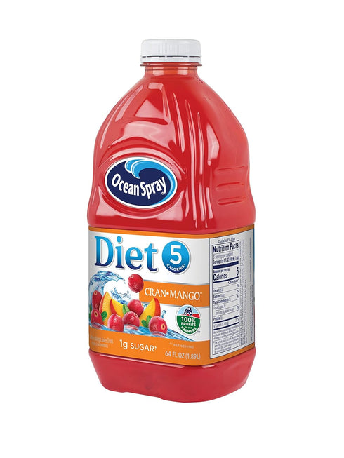 64 Oz (Pack 1) Ocean Spray Diet Cran-Mango Cranberry Mango Juice Drink, Fl Bottle