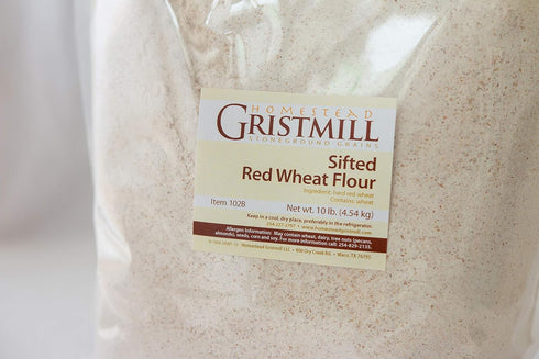 Homestead Gristmill Non-GMO, Chemical-Free, All-Natural Stone-ground Sifted Red Wheat Flour (10 lb),