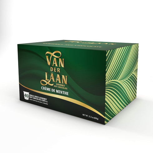 2.0, 40 Count Van Der Laan Chocolate Hot Cocoa Pods, Crme De Menthe Gourmet Dutch Chocolate Compatible with K Cup