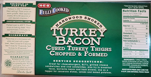 HEB Fully Cooked Turkey Bacon