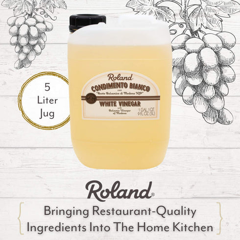 5-Liter Roland Foods Condimento Bianco with Balsamic Vinegar of Modena, White Vinegar, Jug