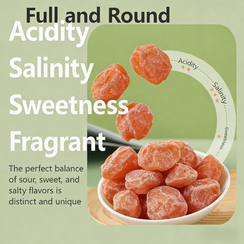 YJSLSQIYP 1.1lb Dried Plums, Asian Style Preserved Seedless Plums, Sweet and Tangy Dried Crack Seed, Seedless Preserved