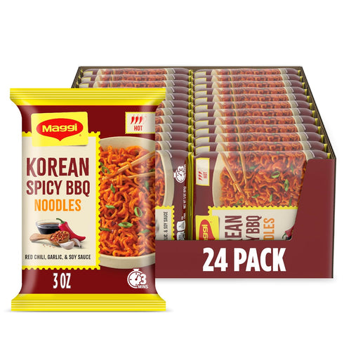 Maggi Korean Spicy BBQ Noodles, Korean Instant Noodles, 3 min, Spicy Ramen,