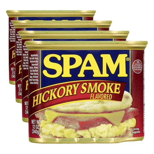 Spam Hickory Smoke, 12 Ounce Can (Pack of 4)
