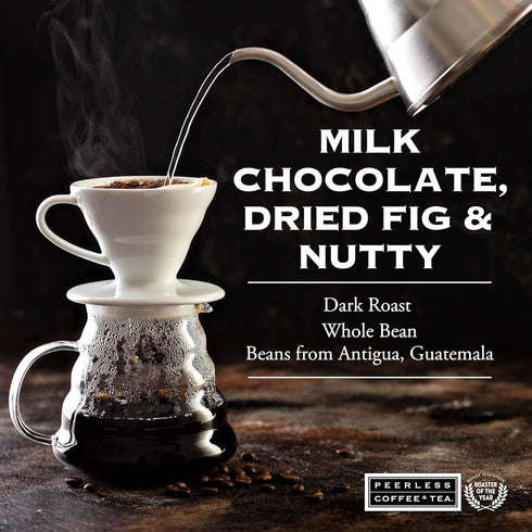 Peerless Coffee & Tea (2 lb.) 100% Peerless Guatemala Whole Bean Coffee Direct Trade Guatemala Antigua, Dark Roast