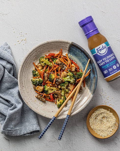 Fody Foods Vegan Sesame Ginger Sauce Marinade, 8.5 Ounce, Low Fodmap Certified, Gut Friendly