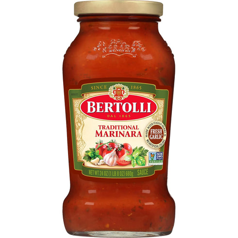 24 oz (Pack 6) Bertolli Traditional Marinara Sauce, Spaghetti Tomato Pasta Sauce