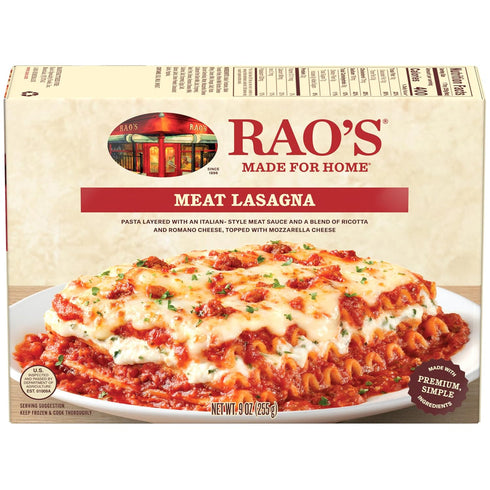 Rao's Made For Home Meat Lasagna Frozen Meal, 9 oz