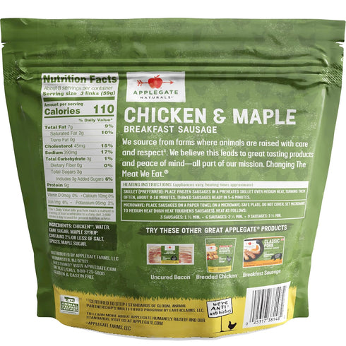 Applegate Naturals Chicken & Maple Breakfast Sausage Links Family Size