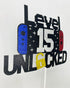 Happy 15th Birthday Video Game Cake Topper, Level 15 Unlocked Decoration for Kids Boys Girls Birthday Party