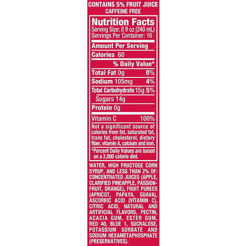 128 Oz Hawaiian Punch, Fruit Juicy Red, Fl Bottle