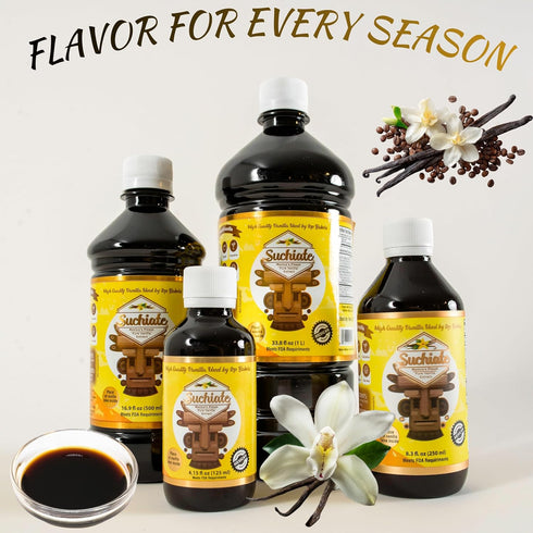 SUCHIATE MEXICO'S FINEST 33.8oz (1 Suchiate Pure Vanilla | Mexican Vanilla for Baking and Desserts | Made with Real