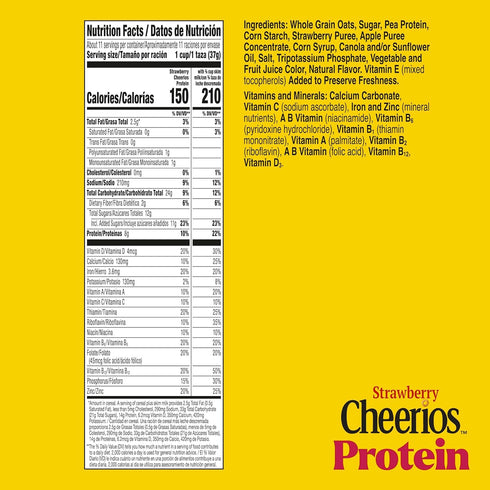 15 oz (Pack 8) Cheerios Protein Strawberry