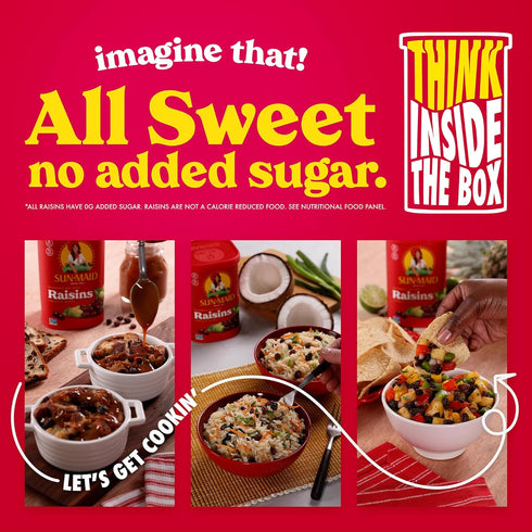 13 oz Sun-Maid California Sun-Dried Raisins - Resealable Canister - Dried Fruit for Healthy Snacks, School Lunches