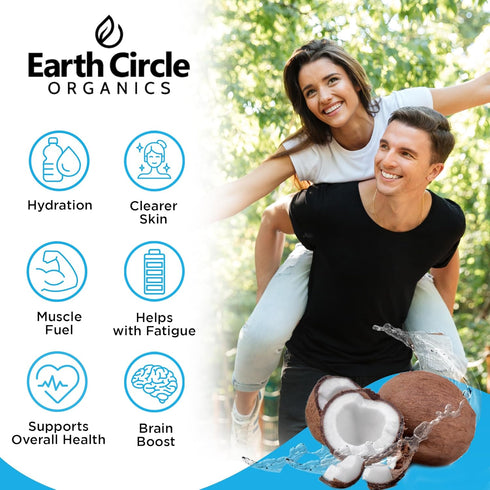 Earth Circle Organics Pure Coconut Water Powder - Electrolyte Supplement, 8oz (Pack of 1)