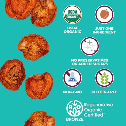 (1 lb) Bella Viva Orchards Organic Dried California Apricots - No Sugar Added, Dried Fruit Healthy Snack