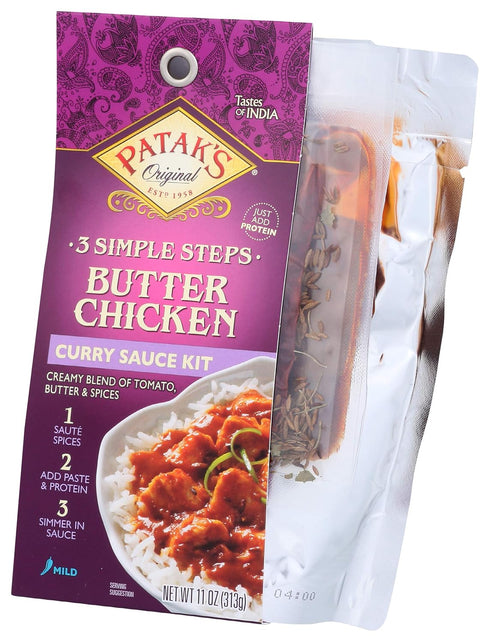Butter Chicken Curry Sauce Kit, Patak's, 3-Step, 11 Fl Oz