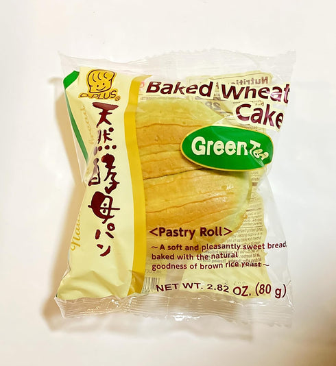 Generic 2.82 oz, Pack 5 Green Tea Baked Wheat Cake Pastry Roll, Soft Sweet Bread