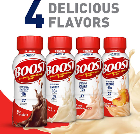 8 Oz Pack 24 BOOST Original Ready to Drink Nutritional Drinks, Very Vanilla, Fl Bottles