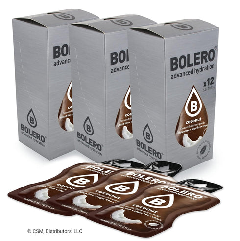 Bolero Sugar Free Drink Mix Packets Coconut Fruit Flavors | 36 Small Sachets Powdered Flavored Water