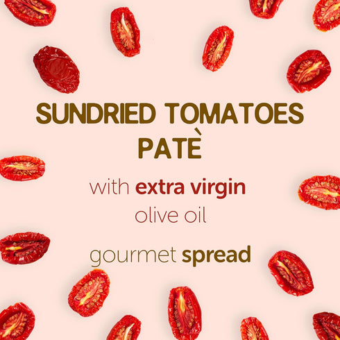 6.35oz Gusta Sun-Dried Tomato Pate - Made in Italy Dip or Spread - Paste of Sundried Tomatoes in Jar with Extra Virgin