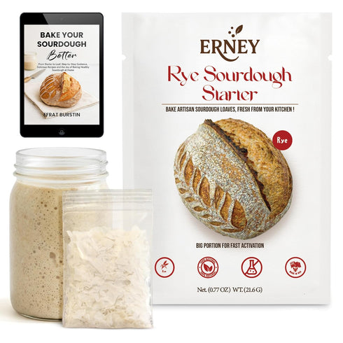 ERNEY Dehydrated Rye Sourdough Starter for Bread Making - Perfect Rise Rye Sourdough