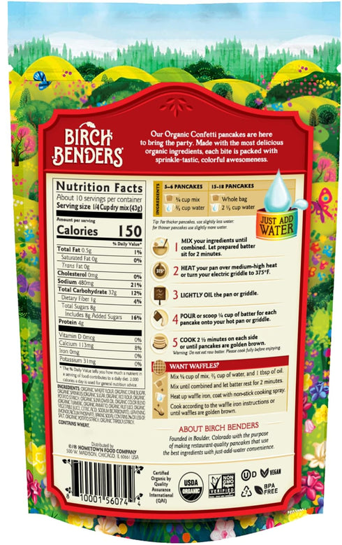 14 OZ Birch Benders Organic Confetti Pancake & Waffle Mix