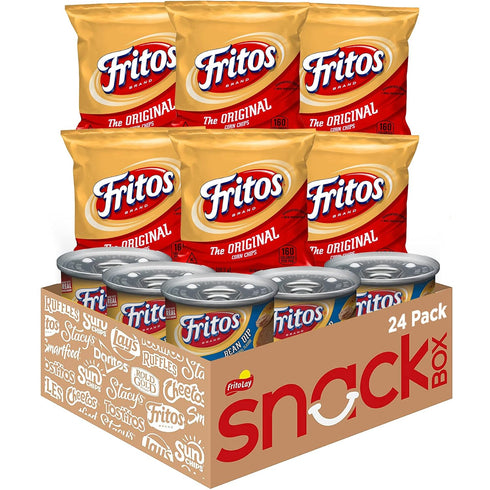 Frito Lay Fritos Original Chips and Bean Dip Cans Variety Pack, (Pack