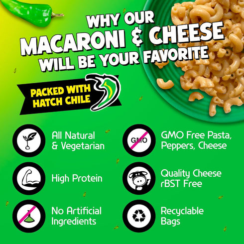 170g (6 6oz Packs) FishSki Hatch Green Chile with Cheddar Macaroni and Cheese x