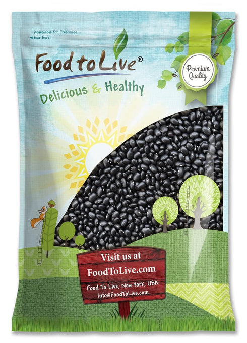 Food to Live Black Turtle Beans, 15 Pounds Whole Dried Beans, Sproutable,