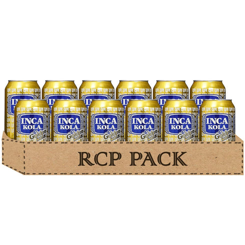 Inca Kola Golden Carbonated la kola dorada - 12 oz cans -