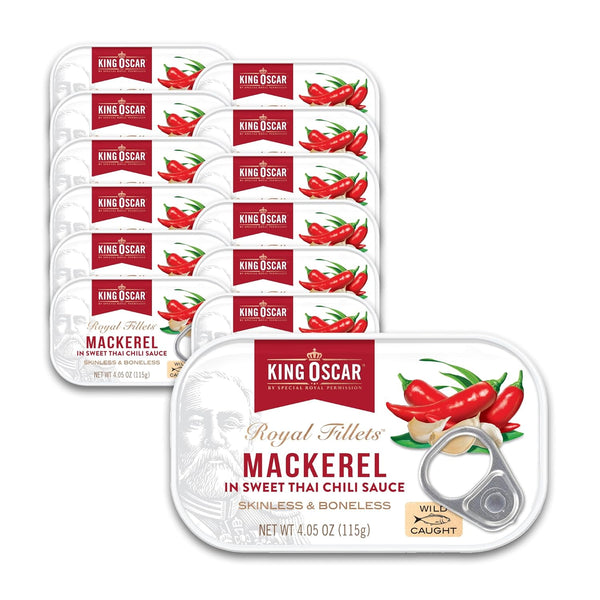 King Oscar Mackerel in Sweet Thai Chili Sauce, 4.05 Ounce Can (Pack