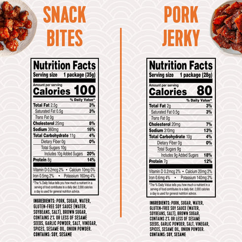 Pack (15 Pack) 8 7 8g Golden Island Korean BBQ Variety - Pork Snack Bites and Pork Jerky - Korean Barbecue Protein